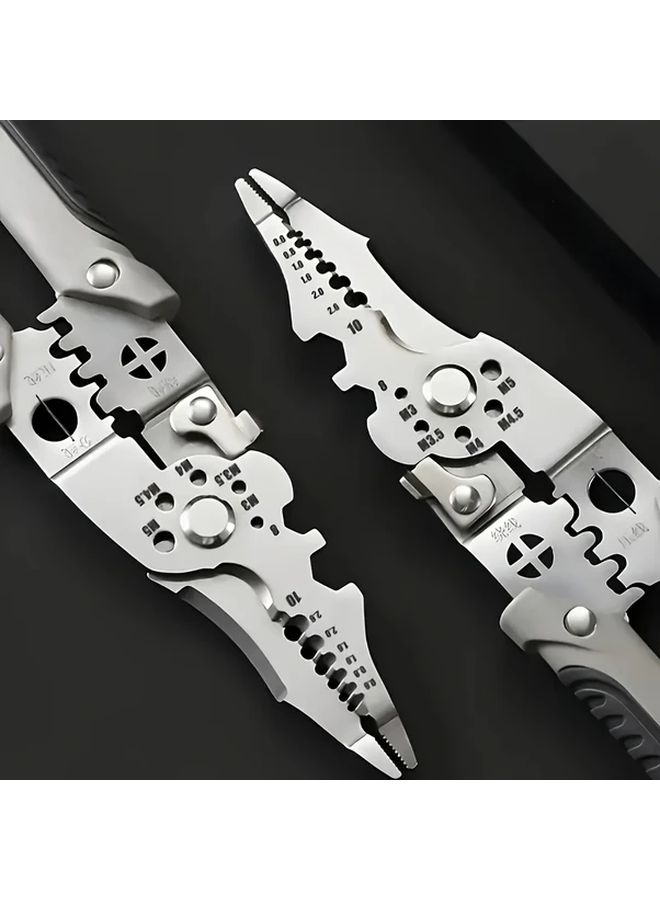 Yellow Black Titanium Electrician Wire Stripper Pliers Adjustable Automatic Cutter Serrated Edge - Image 3