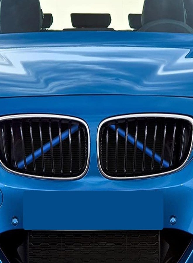 CYCDIY Blue Car Grill Inserts Stripes Trim Accessories Compatible with BMW 3 Series G20 G28 2020-2022 Compatible with BMW Brace Wrap Cover Grill Stripes - Image 3