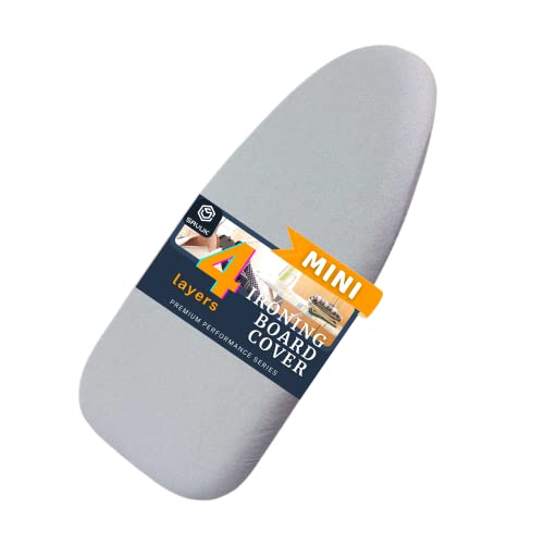 SAVUK 12 X 30 inch Smart Table top Ironing Board Cover and Pad with Standard Size Fits Small Mini Board Extra Thick Padding Elastic Cord Heat Resistance Replacement Cover and Pad 12x30