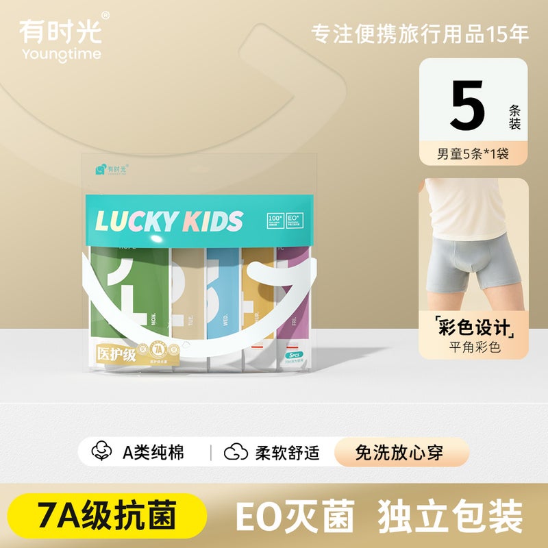 5 Pack Disposable Underwear Men No wash Travel Cotton Size M with Lightweight Carry - Image 1