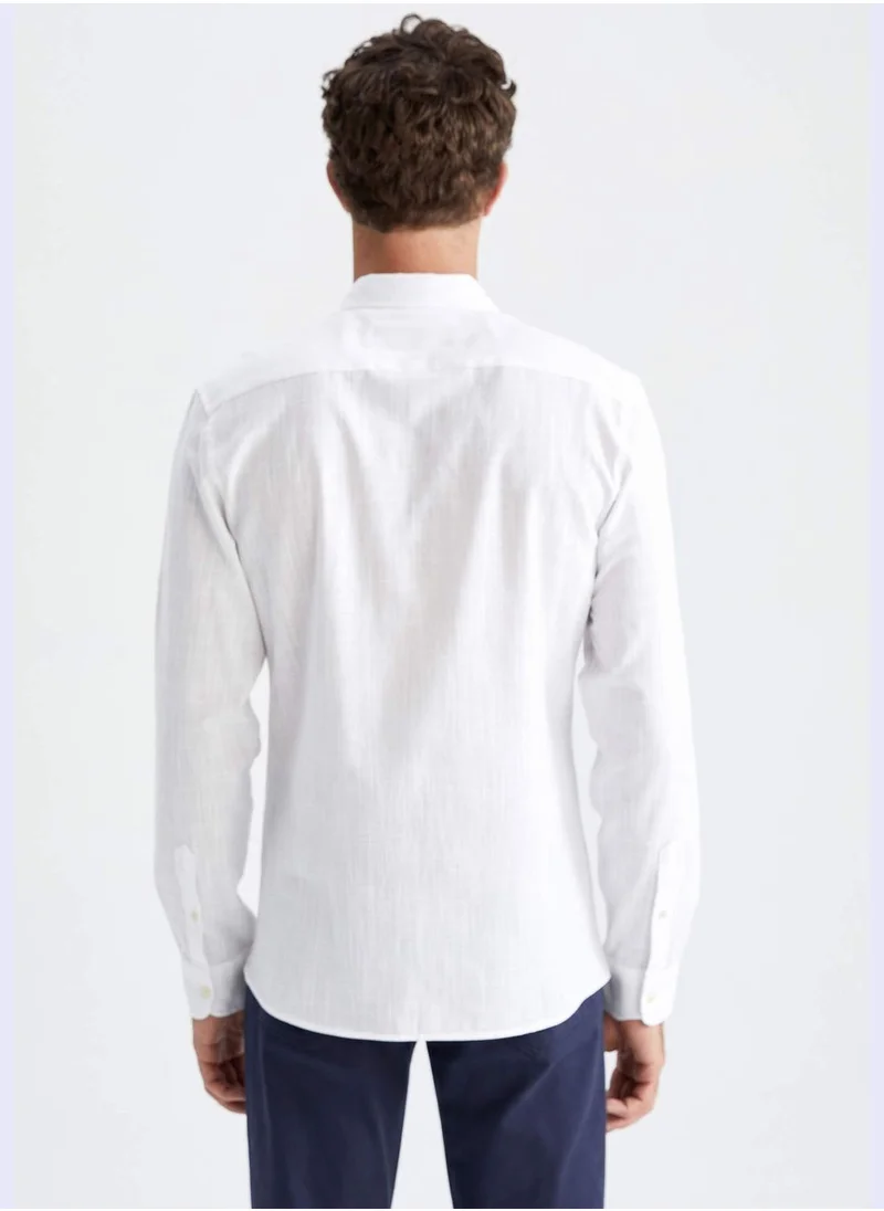 DeFacto Long Sleeve Slim Fit Polo Neck Shirt