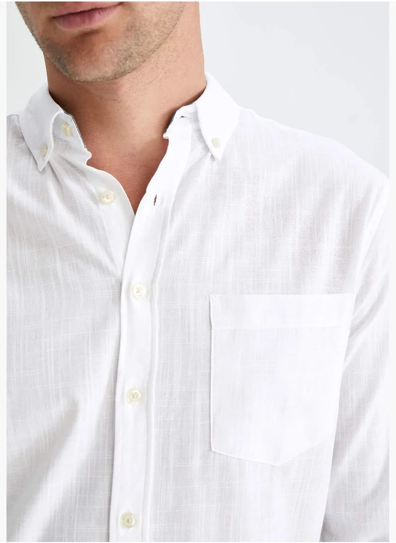 DeFacto Long Sleeve Slim Fit Polo Neck Shirt