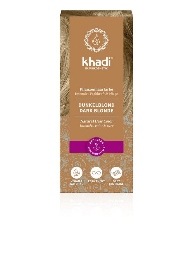 Khadi Dark Blonde Natural Hair Color Plant Based Hair Dye For Matte To Dark Ash Blonde 100% Herbal Vegan Ppd & Chemical Free Natural Cosmetic For Healthy Hair 3.5 Oz  - Image 1