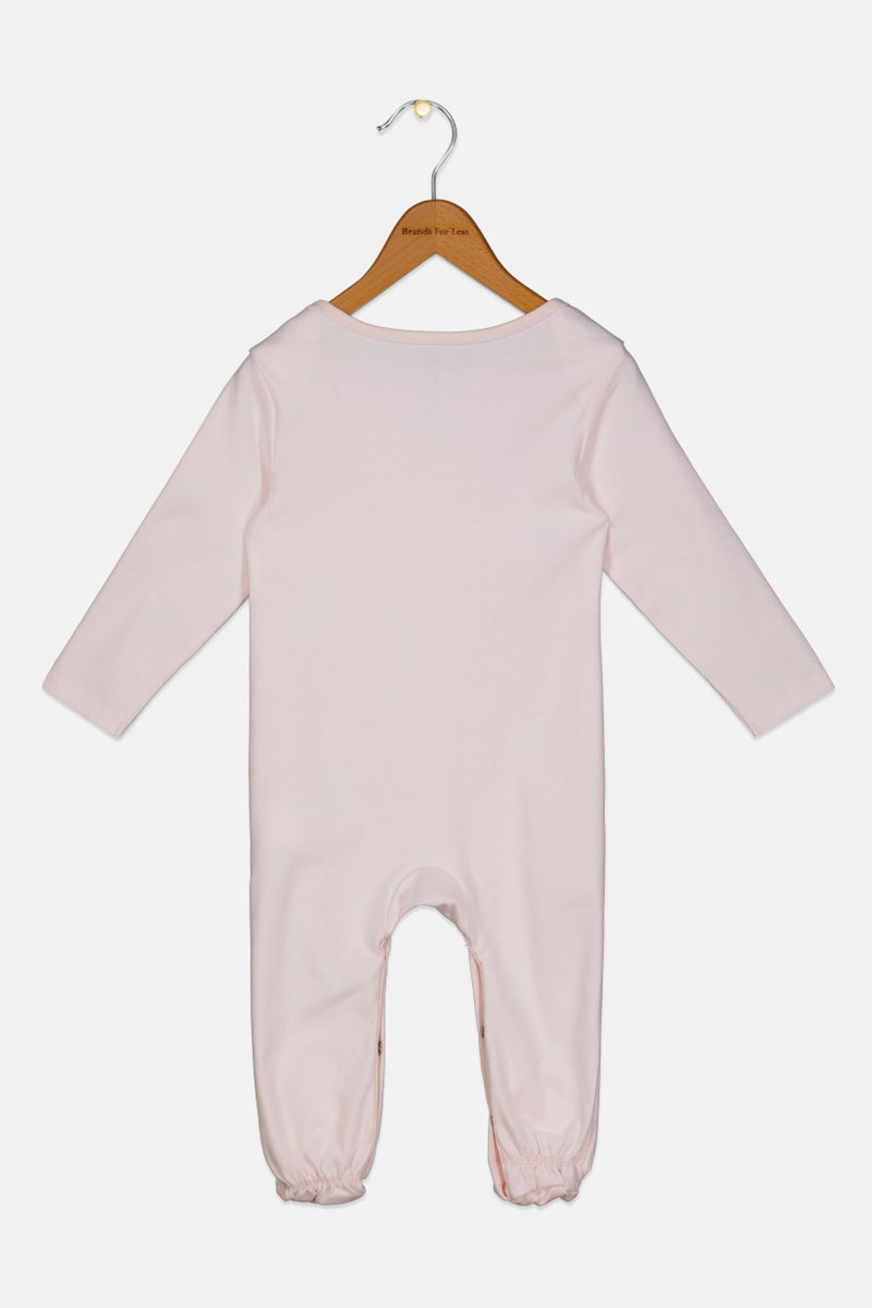 Disney Toddlers Girl Graphic Print Long Sleeve Sleepsuit, Peach - Image 2