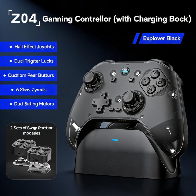 Z04 Wireless Bluetooth Charging Dock for Game Controllers with Hall Sensor - Image 1