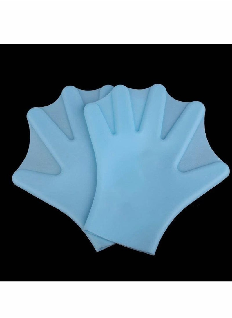 Y&D Silicone Webbed Swimming Gloves Aqua Fit Swim Training Web for Swimming,Closed Full Finger Water Unisex Kids - 2PCS  - Image 3