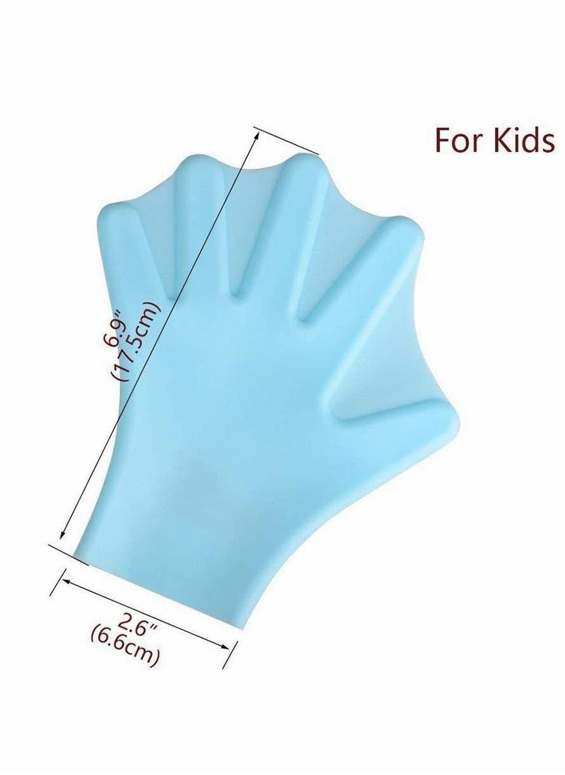 Y&D Silicone Webbed Swimming Gloves Aqua Fit Swim Training Web for Swimming,Closed Full Finger Water Unisex Kids - 2PCS  - Image 5