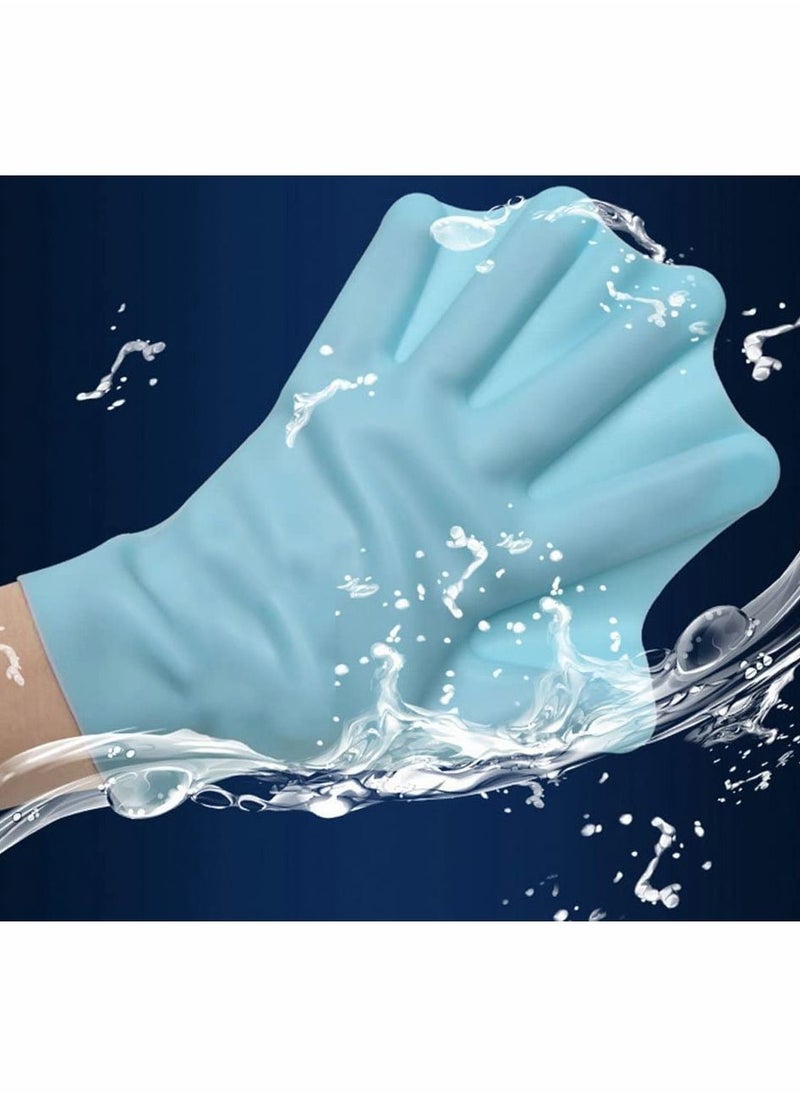 Y&D Silicone Webbed Swimming Gloves Aqua Fit Swim Training Web for Swimming,Closed Full Finger Water Unisex Kids - 2PCS  - Image 2