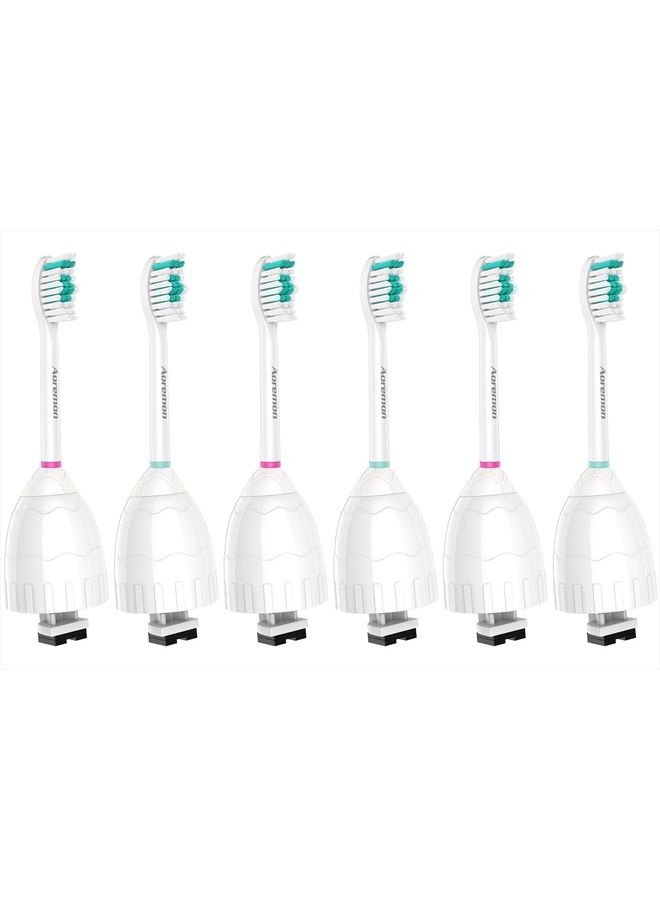 Aoremon Replacement Toothbrush Heads Compatible with Philips sonicare E-Series, 6 Pack Replacement Brush Heads Come with Caps - Image 1