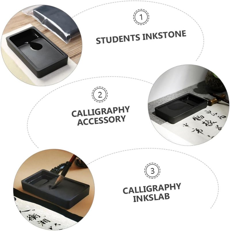 ERINGOGO 2-sided Printing Inkstone Calligraphy Supplies Portable Lightweight Inkstone Made of Safe Material for Students - Image 5