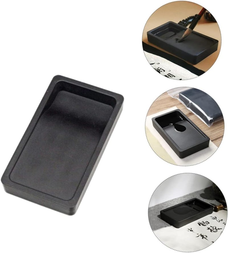 ERINGOGO 2-sided Printing Inkstone Calligraphy Supplies Portable Lightweight Inkstone Made of Safe Material for Students - Image 2