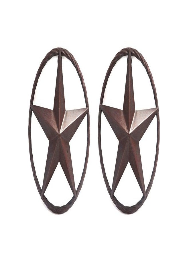 De Leon Collections Circle Texas Star 8.25" (A set of 2) Wall Hanging Art Decoration