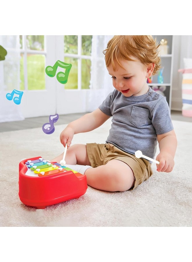 VGRASSP 2 in 1 Small Xylophone and Piano Toy for Kids with Colorful Keys and Drum Sticks - Musical Instrument Toy for Baby and Toddlers - Red - Image 2