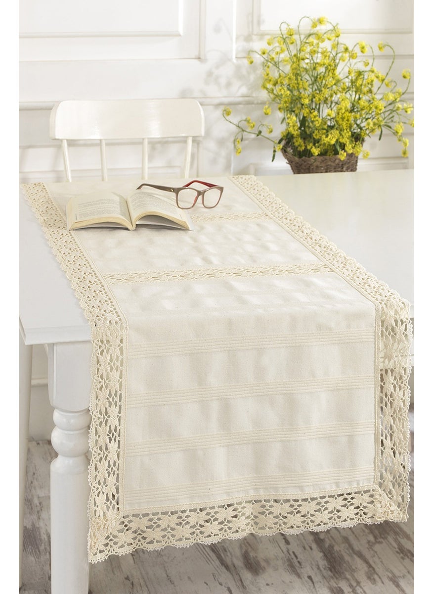 Ödel Home Buldan Linen Lace Runner 