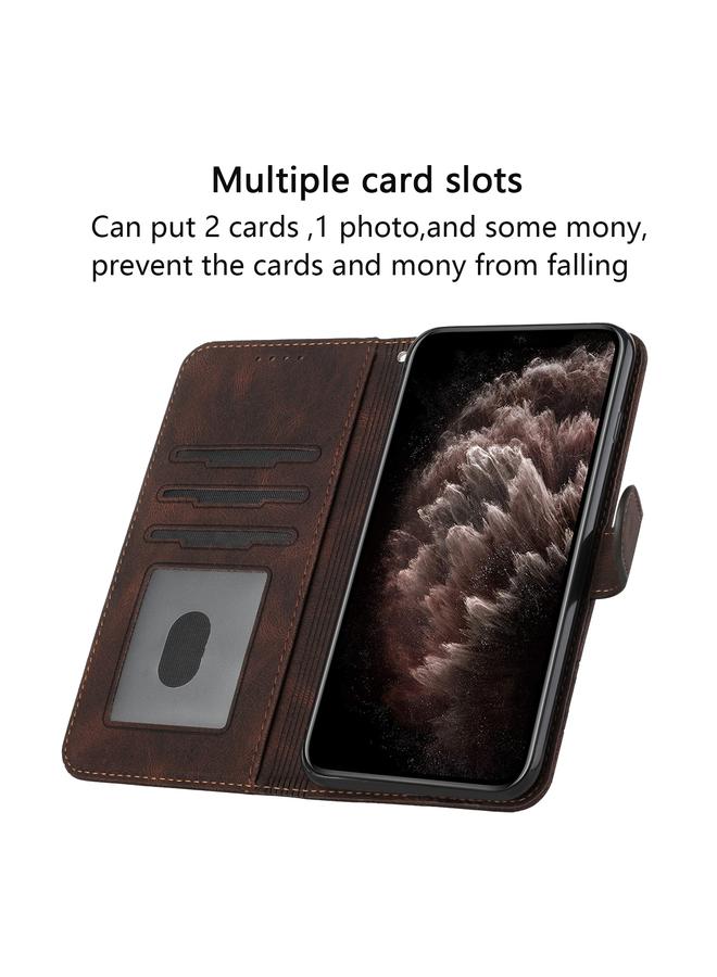 S-TOP Case For Huawei P30 Lite Cubic Skin Feel Flip Leather Phone Case - Image 4