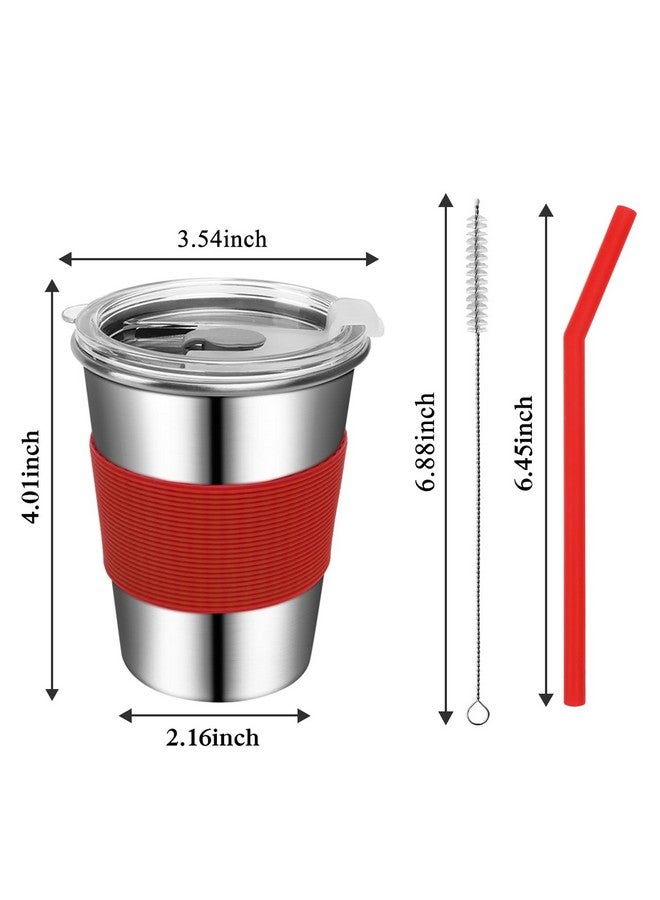 Rommeka Toddler Cups with Straws, 18/8 Stainless Steel Children Smoothie Drinking Sippy Cups, Stacking & Reusable Kids Cups with Straws and Lids, 5 Pack, 12oz - Image 2