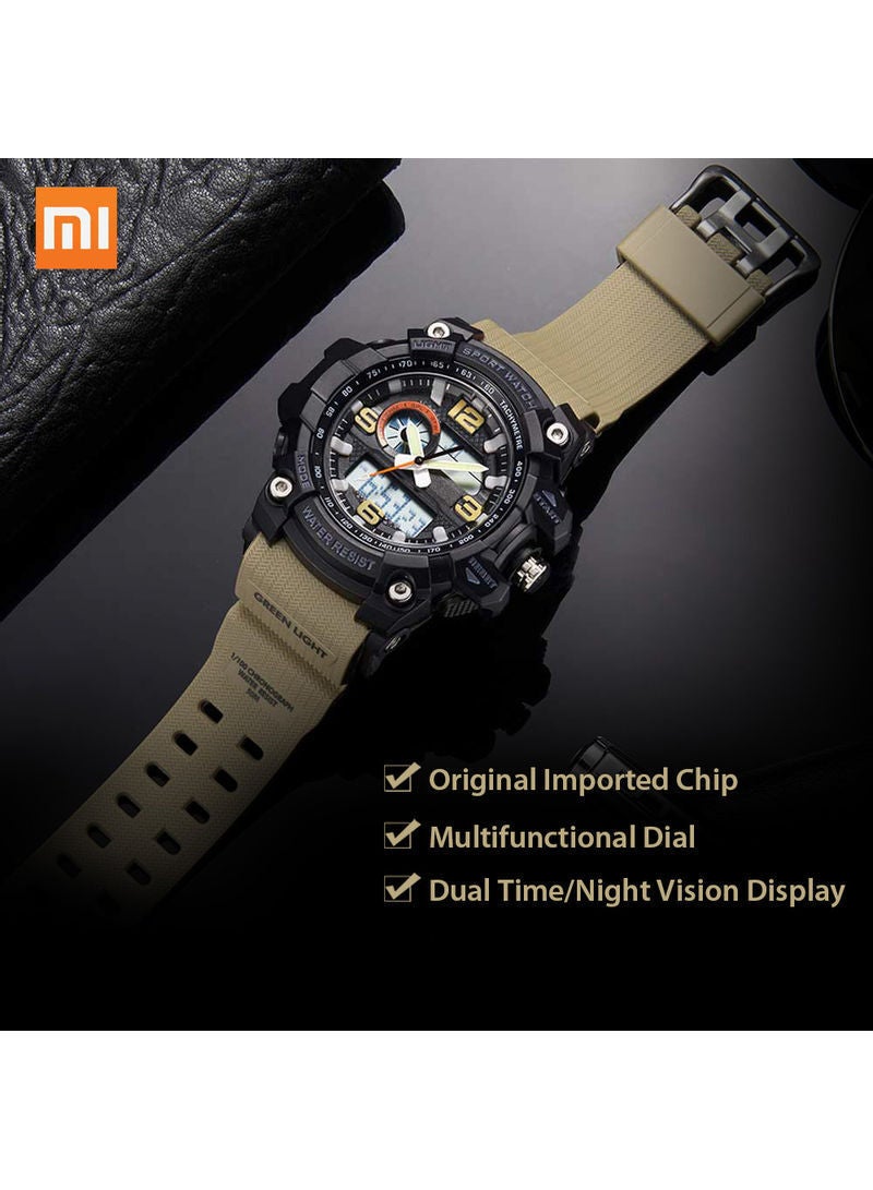 NIBEMINENT Dual Display Electronic Watch Green - Image 1