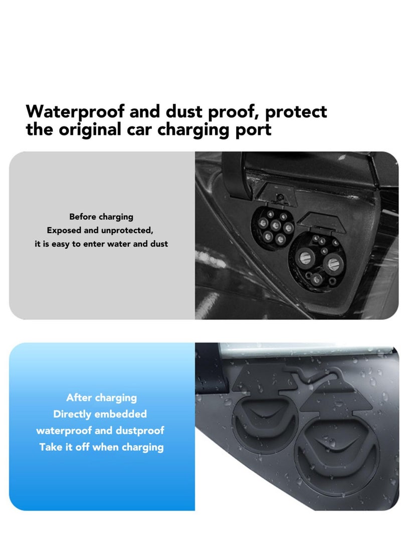 Excefore Charging Port Protective Cover for Tesla Model 3/Y, Waterproof Dustproof Charging Port Cover, Soft and Durable Silicone Material, Suitable for Model 3 Y - Image 3