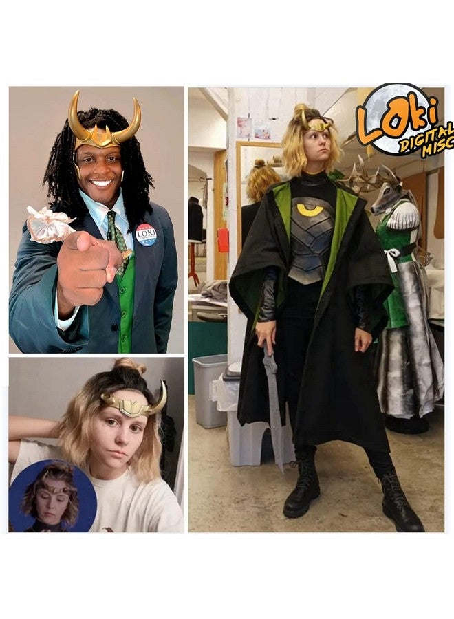 CAFELE Superhero Helmet With Horns 2021 Tv Series Movie Thor Ragnarok Norse Mythology Mask Cosplay Halloween Costume Party Props (L0Ki Crown Gold) - Image 2