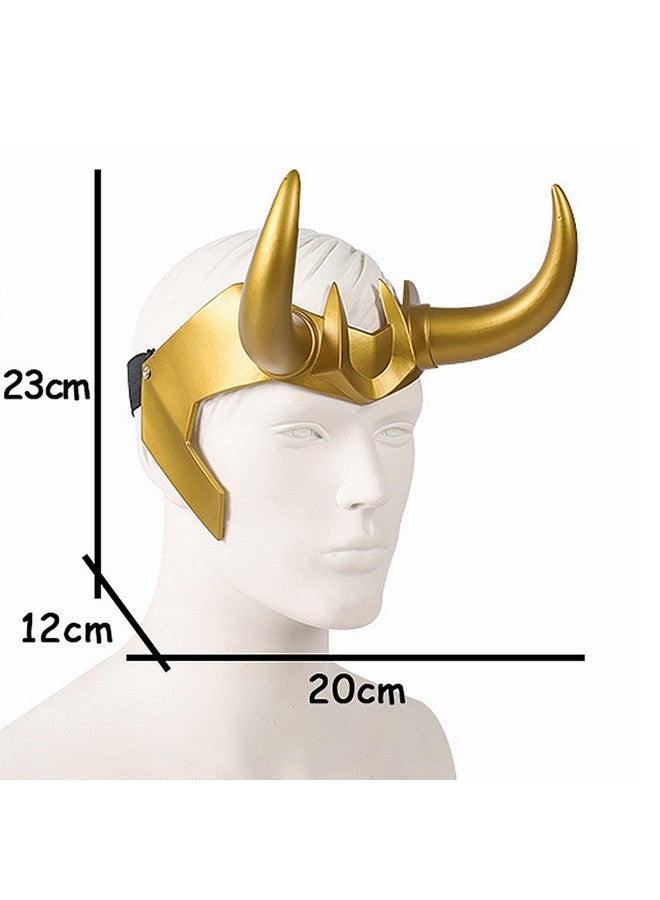 CAFELE Superhero Helmet With Horns 2021 Tv Series Movie Thor Ragnarok Norse Mythology Mask Cosplay Halloween Costume Party Props (L0Ki Crown Gold) - Image 4