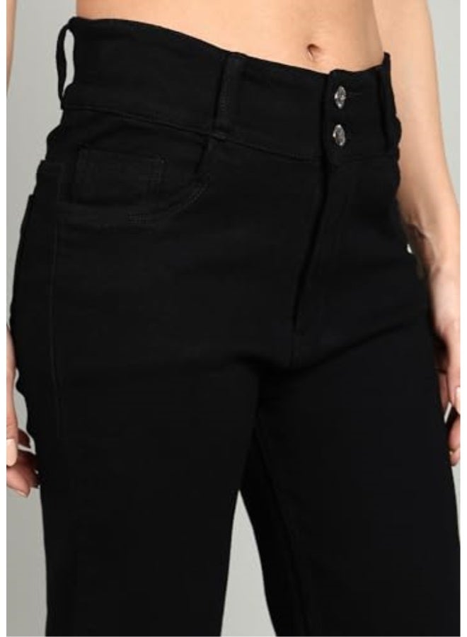 Nifty Women's Denim Stretchable 2-Button Straight Fit Jeans - Image 5