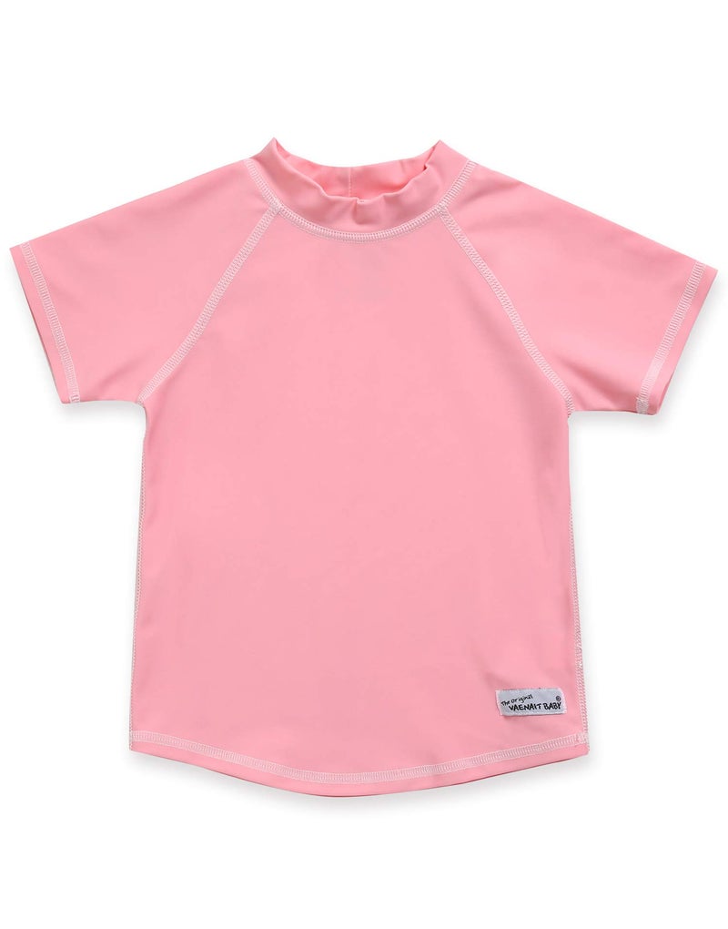 Vaenait baby VAENAIT BABY Infant Kids Sun Protection Rashguard Short Sleeve Swim Shirt Oasis Pink S 