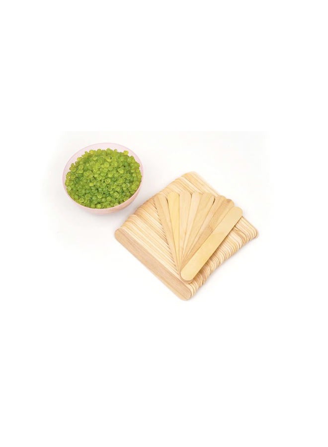Huini 300 Count Salon Waxing Hair Removal Large Wooden Spatulas Wax Applicator 6 x 3/4in - Image 1