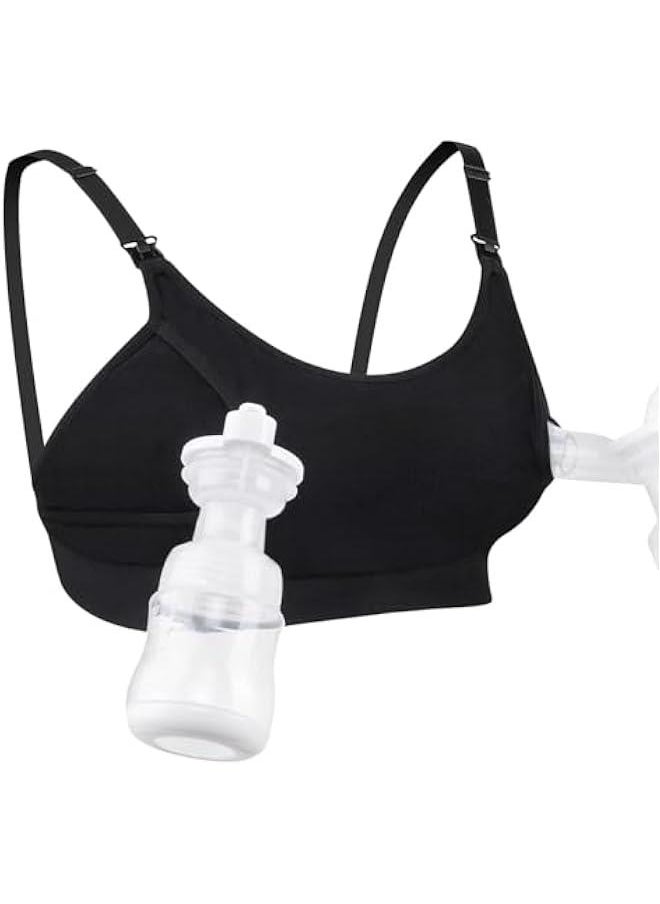 HOOKOR Hands Free Pumping Bra, Adjustable Breast-Pumps Holding and Nursing Bra, Pumping & Nursing Bra in One-L  - Image 1
