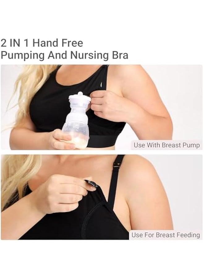 HOOKOR Hands Free Pumping Bra, Adjustable Breast-Pumps Holding and Nursing Bra, Pumping & Nursing Bra in One-L  - Image 3