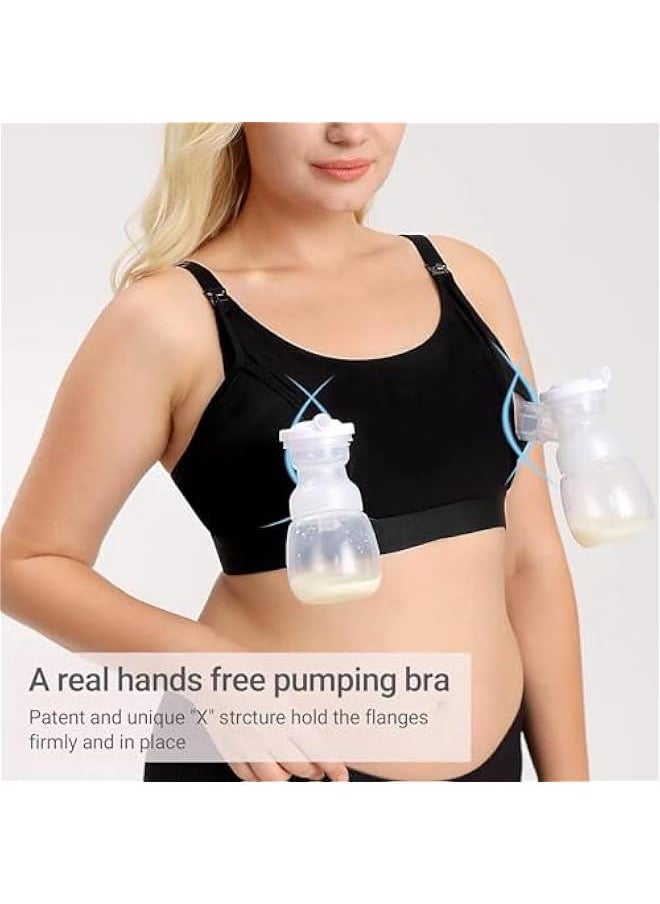 HOOKOR Hands Free Pumping Bra, Adjustable Breast-Pumps Holding and Nursing Bra, Pumping & Nursing Bra in One-L  - Image 2