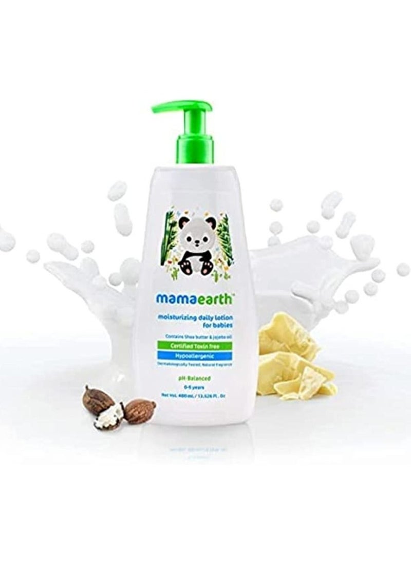Mamaearth Mamaearth Moisturizing Daily Lotion For Babies Kids Face Cream for Dry Skin Contains Shea Butter and Jojoba Oil (400 ML)  - Image 1