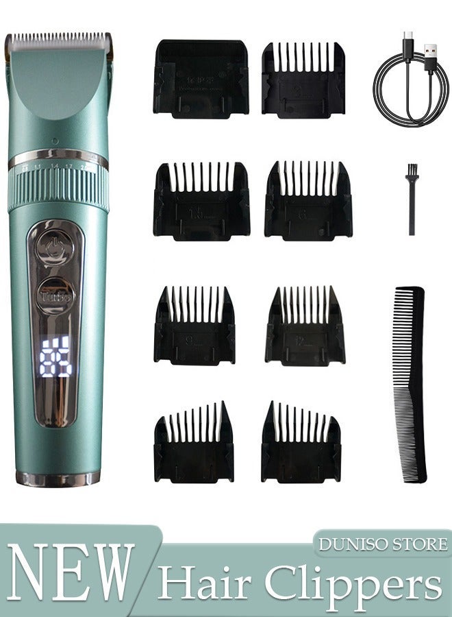 DUNISO Smart Hair Clippers Electric with Digital Display 7 Kinds of Positioning Combs Turbo Motor Hair Cutting Kit Pro Mens Clippers, Cordless Rechargeable Hair Trimmer Set Professional Barbers Grooming Kit - Image 1