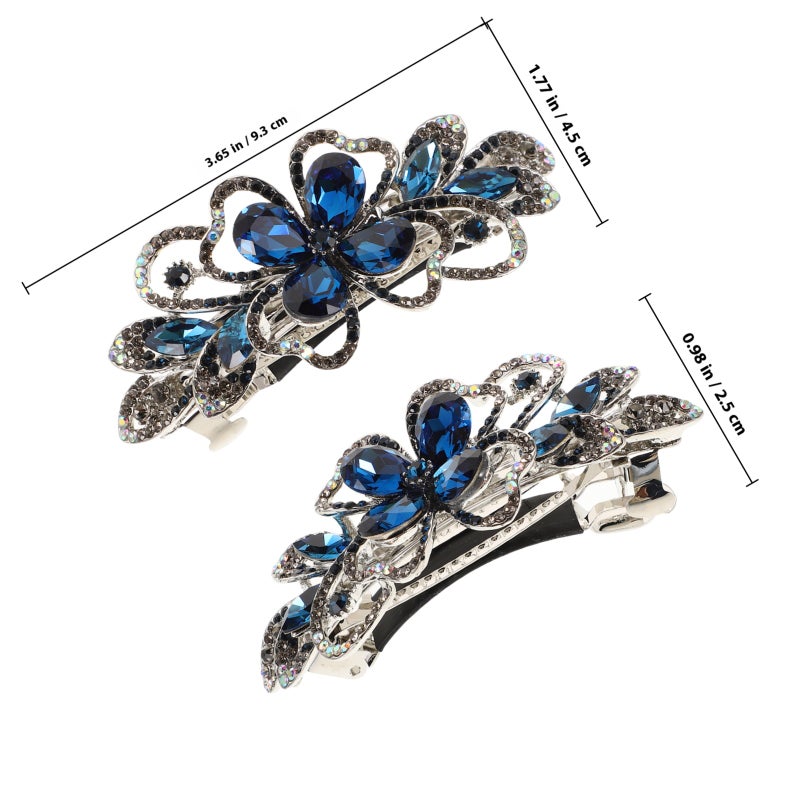 Rhinestone Flower Spring Hair Clip Hairpin Headpiece for Back Hair Side Hair - Image 2