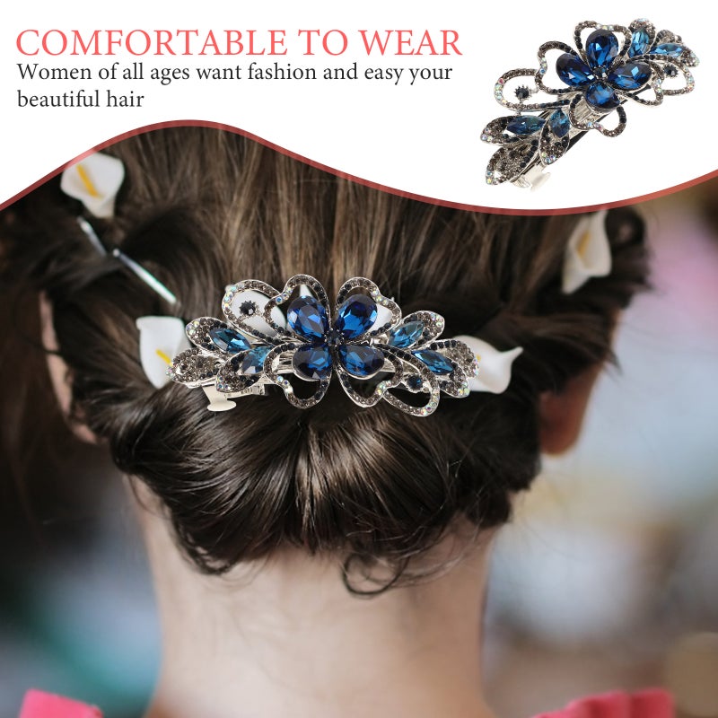 Rhinestone Flower Spring Hair Clip Hairpin Headpiece for Back Hair Side Hair - Image 4