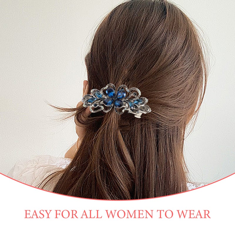 Rhinestone Flower Spring Hair Clip Hairpin Headpiece for Back Hair Side Hair - Image 3