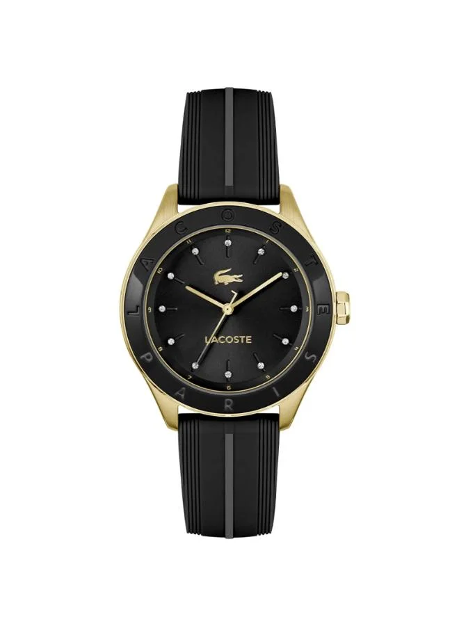 Quartz Analog Watch with Black Silicone Strap