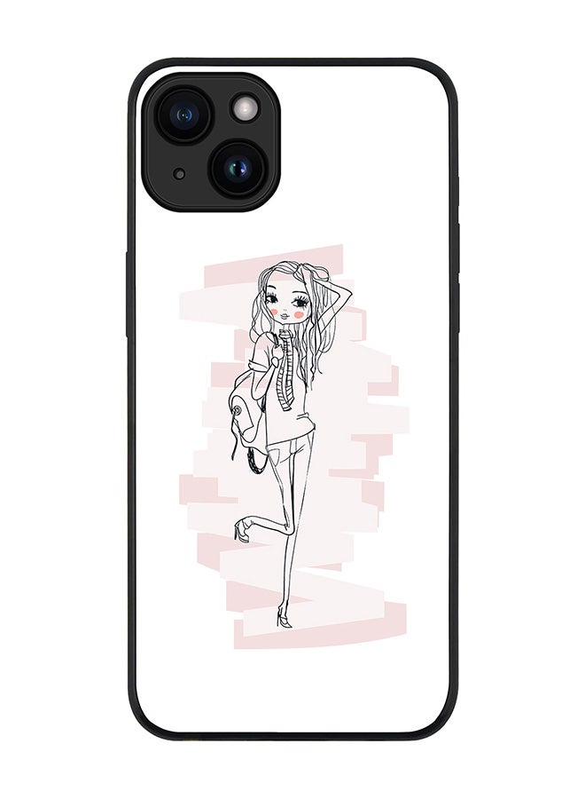 Stylizedd Cover for iPhone 15 Plus Case Rugged Black Slim fit Soft Flexible Anti Drop TPU Gel Thin Protective Phone Cases - Teen Star - Image 1