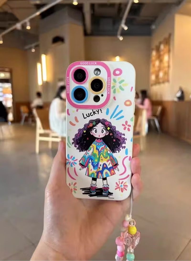iPhone 15 Pro Max Case, for Women Girls Cute Girly Fashion Cool Girl Design,Silicone Back Cover Full Body Shockproof Protective Cover for iPhone 15 Pro Max 6.7+Glitter Pink Crystal Chain - Image 4