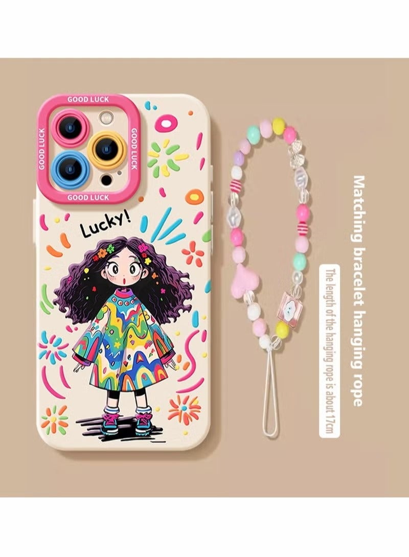 iPhone 15 Pro Max Case, for Women Girls Cute Girly Fashion Cool Girl Design,Silicone Back Cover Full Body Shockproof Protective Cover for iPhone 15 Pro Max 6.7+Glitter Pink Crystal Chain - Image 1