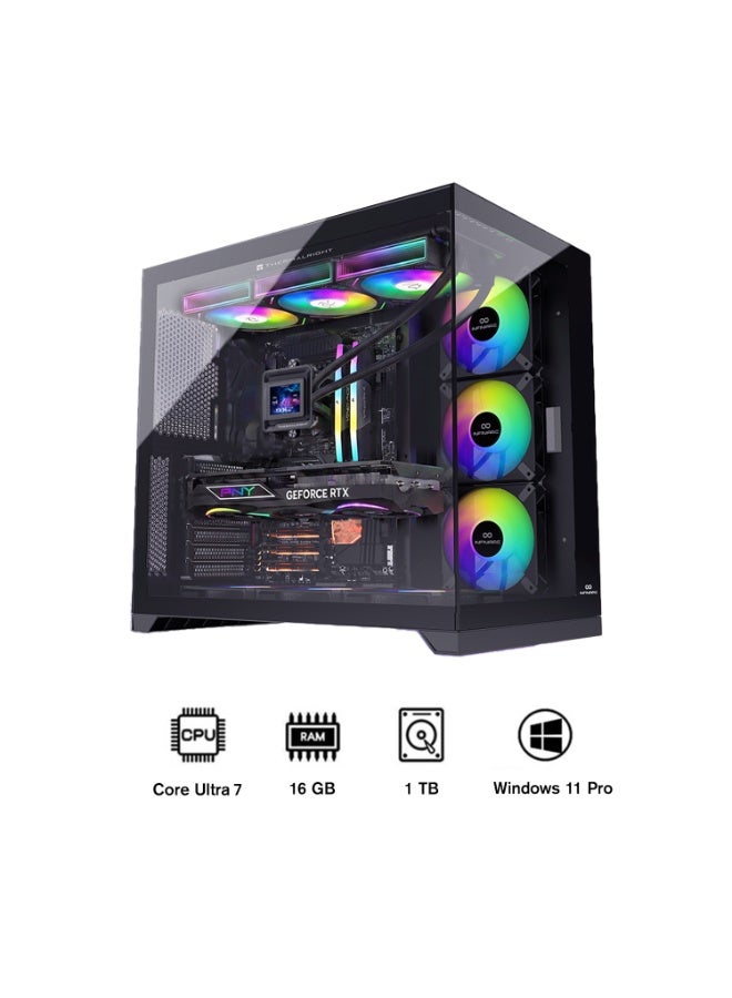 INFINIARC RTX 5070 GAMING DESKTOP PC (CUBE Case, B860 Motherboard, RTX 5070 12GB GPU, Core Ultra 7 265F CPU, 16GB DDR5 RAM, 1TB SSD M.2, 360mm ARGB Liquid Cooler, 750W Gold PSU, Windows Pro) Black black - Image 2