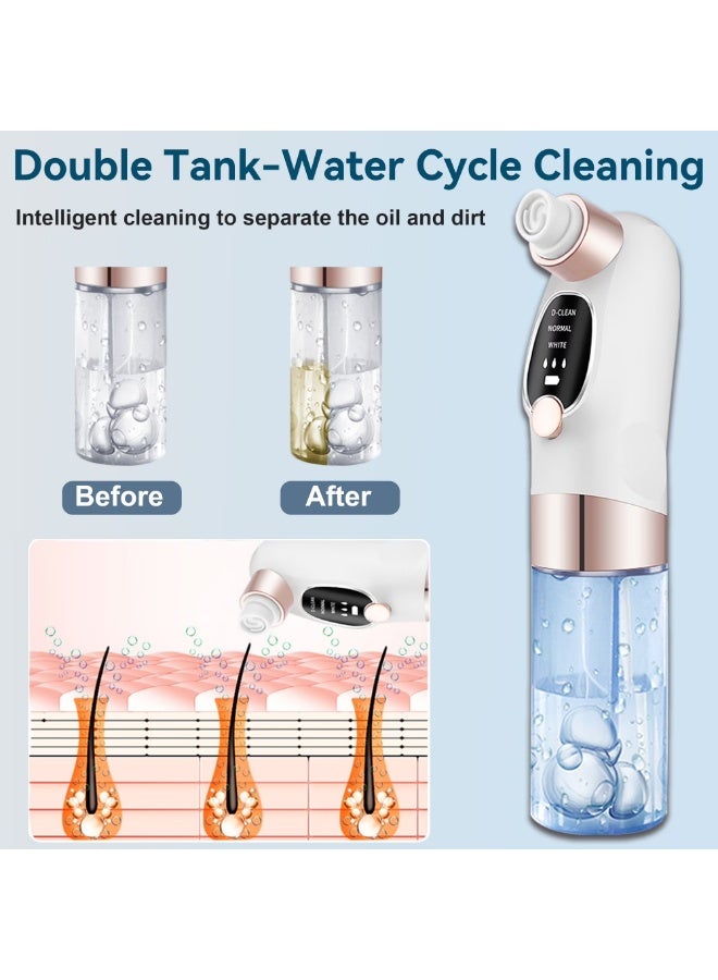 Facial blackhead suction device, pore cleansing device with water cycle technology, equipped with three suction levels and six heads for deep cleansing and skincare, electric facial cleansing tool for women and men - Image 2