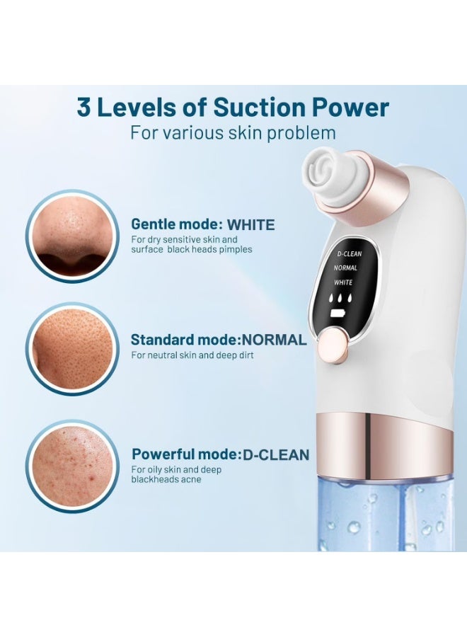 Facial blackhead suction device, pore cleansing device with water cycle technology, equipped with three suction levels and six heads for deep cleansing and skincare, electric facial cleansing tool for women and men - Image 4