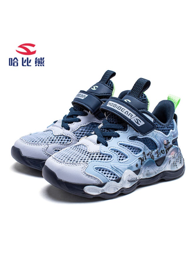 Habib Bear Single Net Summer Boys Sneaker Contrast Color Tide Shoes Button Shoes Girls Running Shoes Children's Shoes A Generation Of Hair