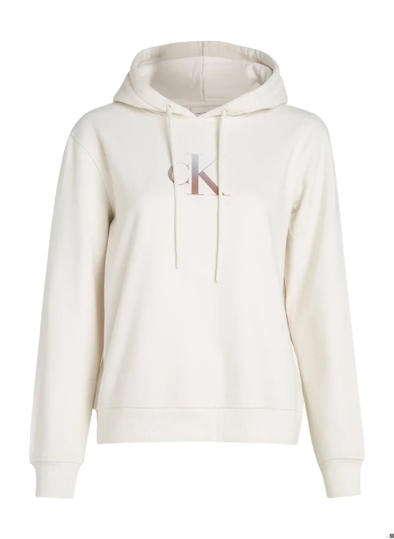 Calvin Klein Jeans Women's Gradient Logo Hoodie - Cotton blend, White