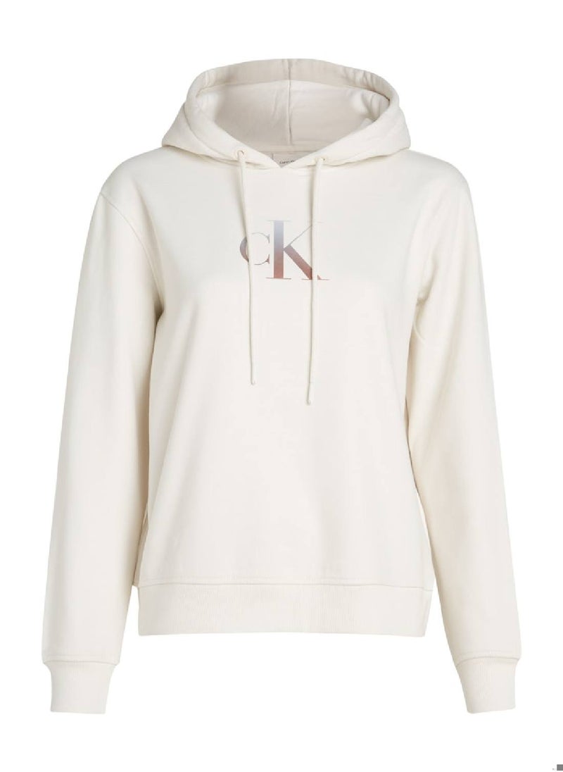 Calvin Klein Jeans Women's Gradient Logo Hoodie - Cotton blend, White  - Image 2