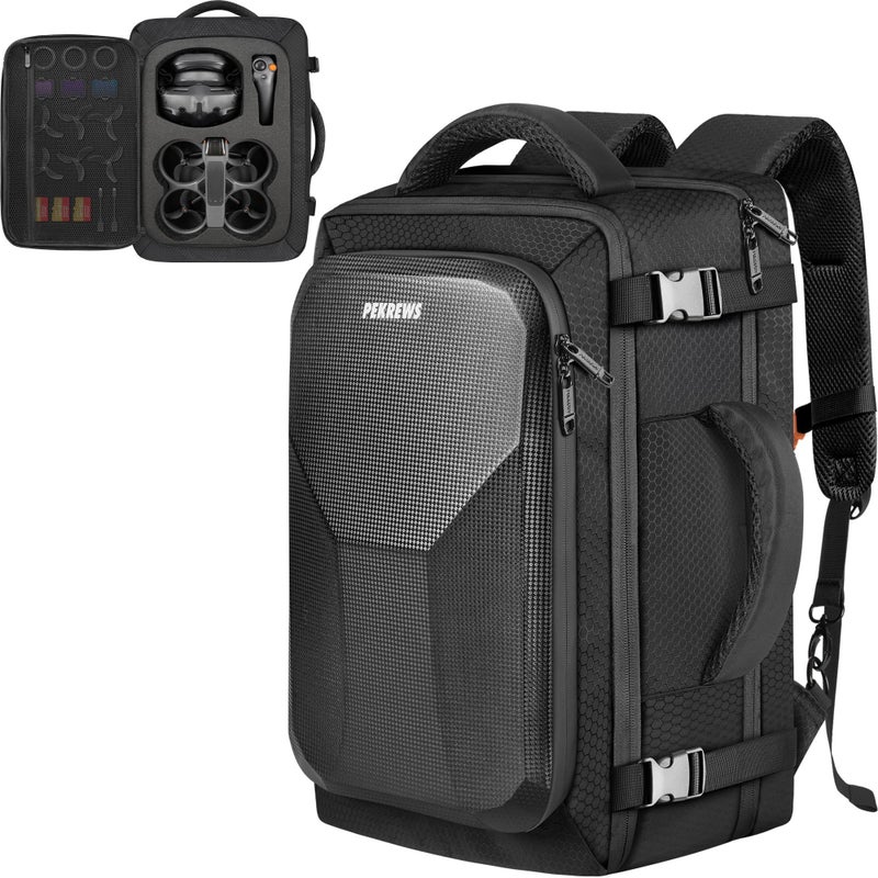 PEKREWS Avata 2 Case Expandable Carry On Bag for DJI Goggles 3 RC Motion 3 Large Capacity Avata 2 Backpack Fits 173 Inch Laptop and DJI Fly More Combo Travel Drone Carrying Case for Accessories - Image 2