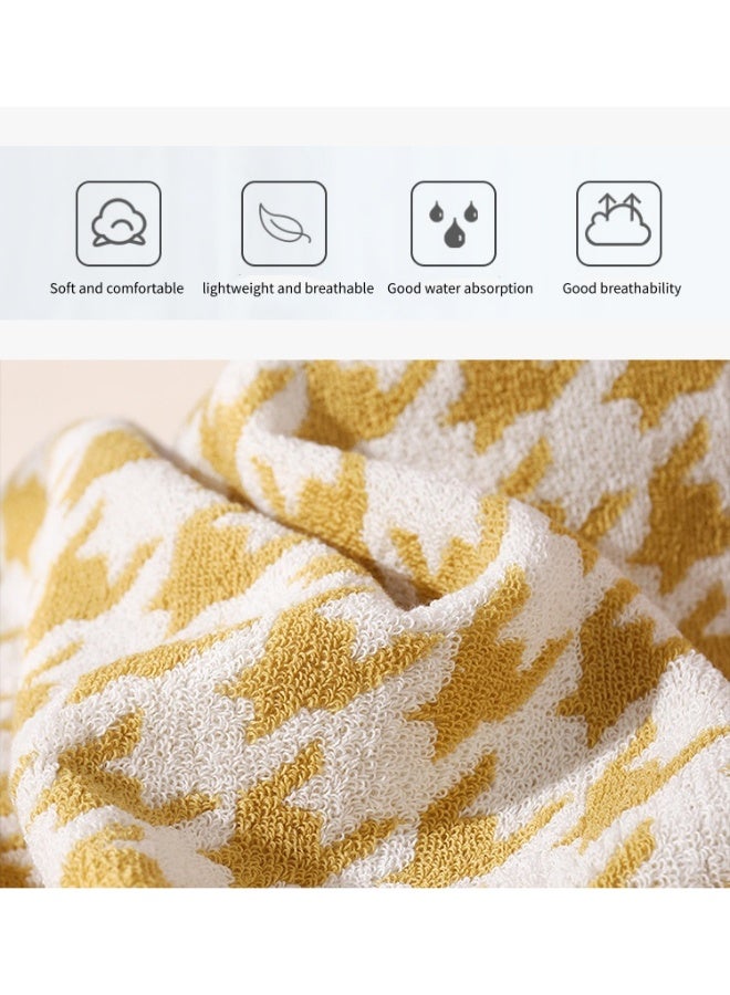 3-pack combed cotton towels, printed with a houndstooth pattern, thickened and absorbent to prevent hair and color loss, household face towel set - Image 4