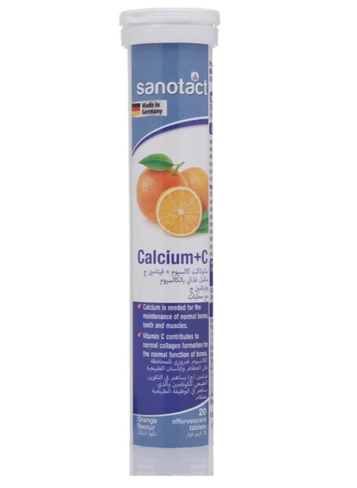Sanotact Calcium + Vitamin C 20 Effervescent Orange Tablets