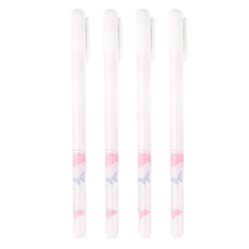 4Pcs/Set 0.8mm White Ink  Gel Pen Greeting Card  Marker Pens Writing Supplies - Image 1