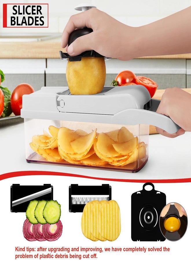 FIRAWER Professional Compact Vegetable Chopper, Veggie Chopper, Chopper Vegetable Cutter, Veggie Chopper with Container, Mandoline Slicer Dicer 9 Inserts - Image 4